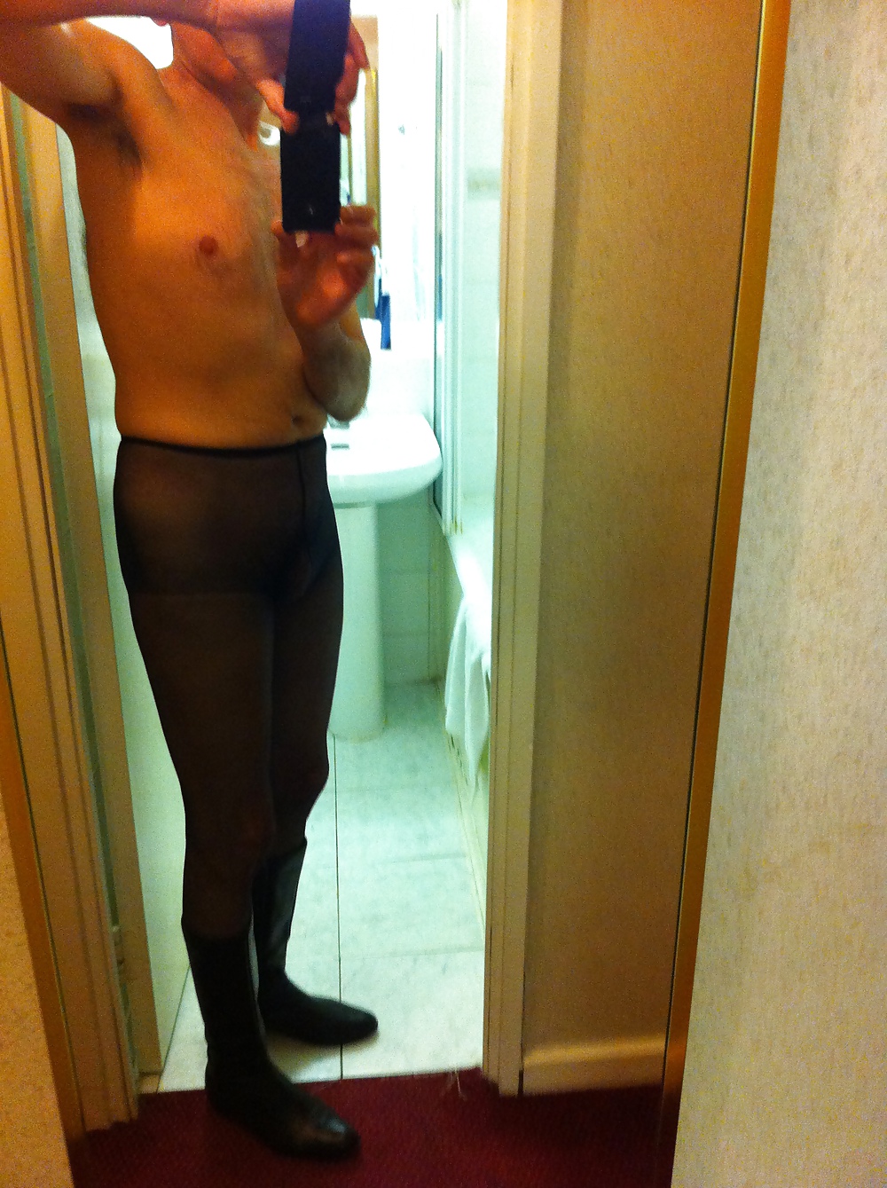 Tights and boots in my hotel room #34723970