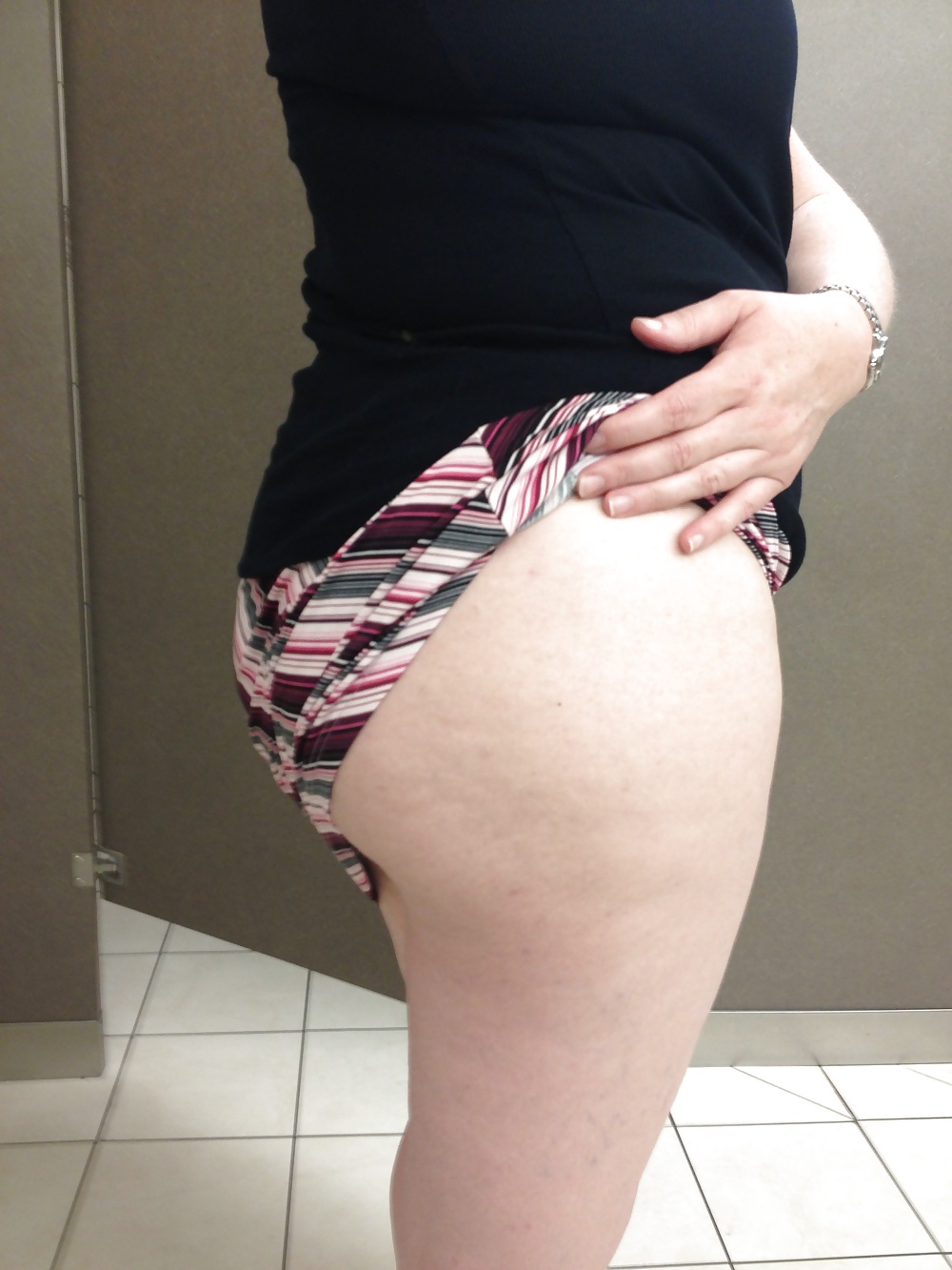 Pulling panties aside and showing off in JCP bathroom #28753744