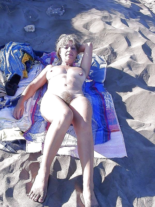 Hairy woman on the beach 1 #41106488