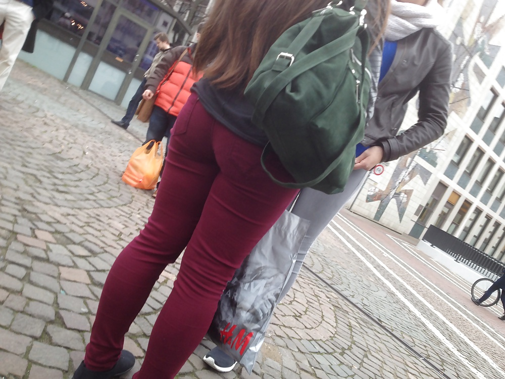 Voyeur - Big Fat Ass in red Jeans #26813661