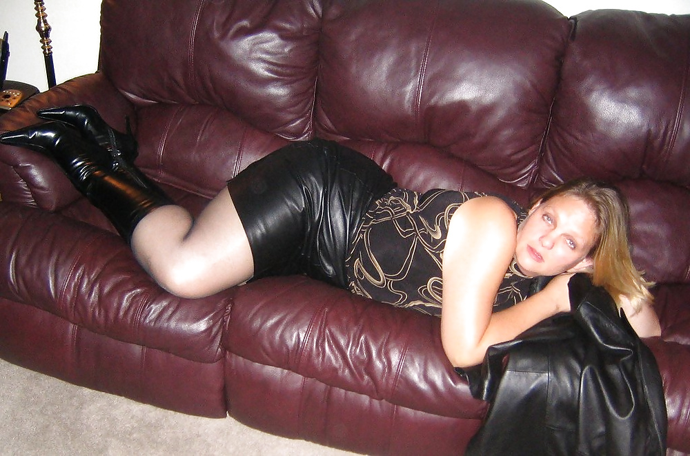 Cougar in Leather Skirt #34892958