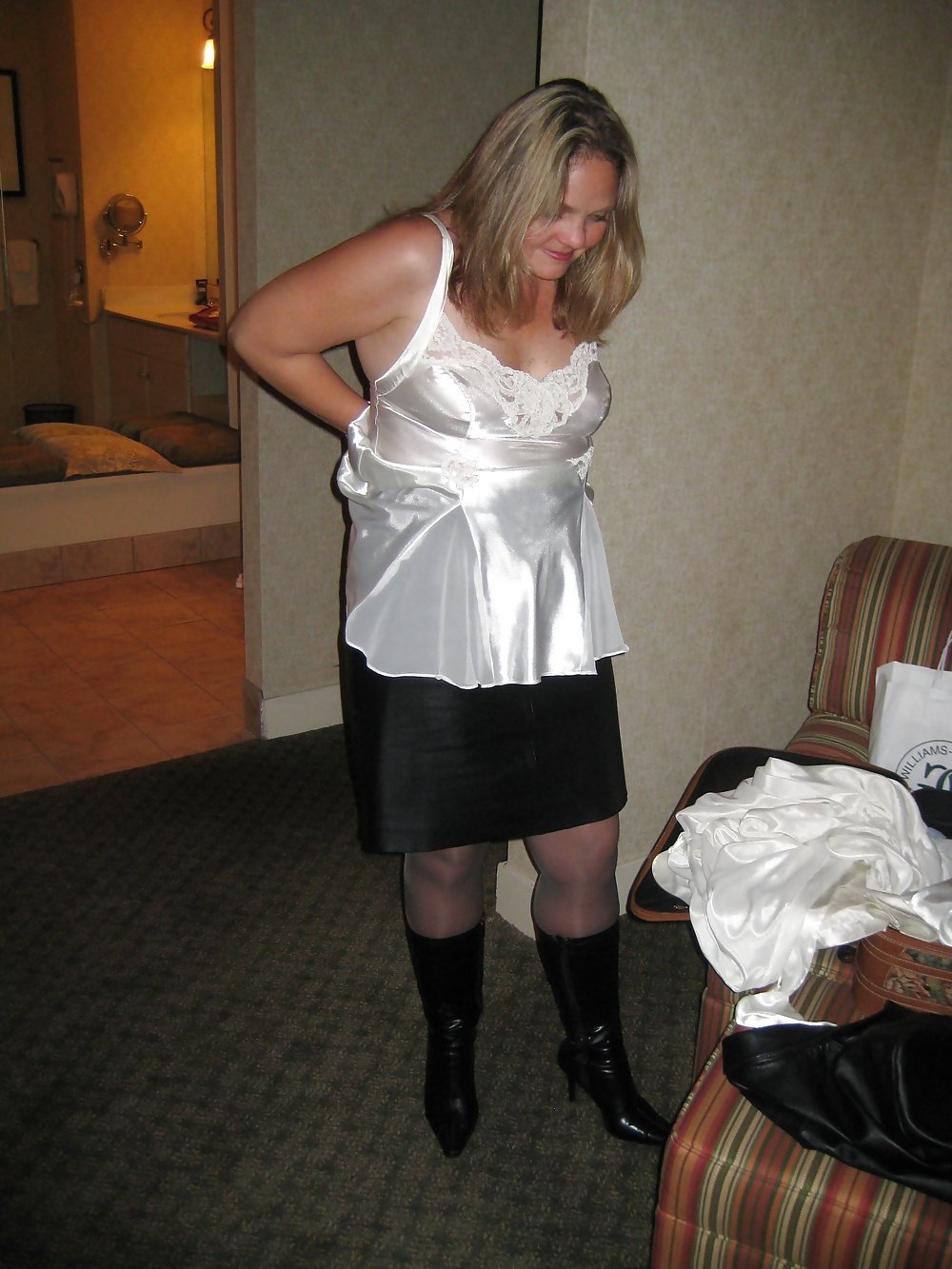 Cougar in Leather Skirt #34893030