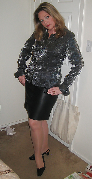 Cougar in Leather Skirt #34893060