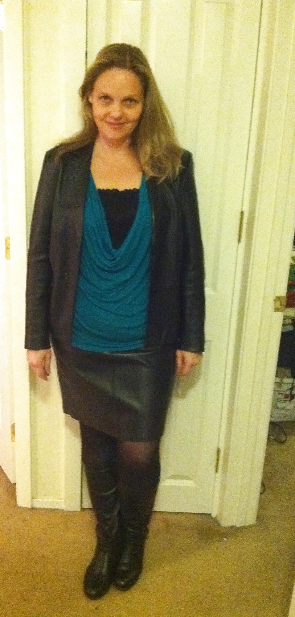 Cougar in Leather Skirt #34893139