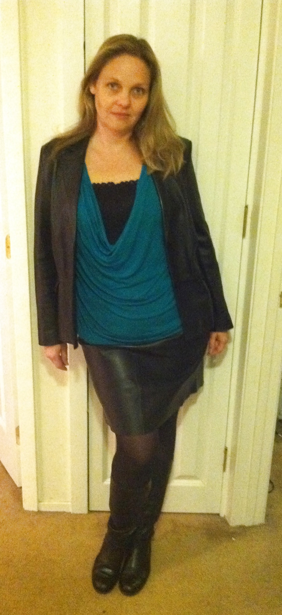 Cougar in Leather Skirt #34893145