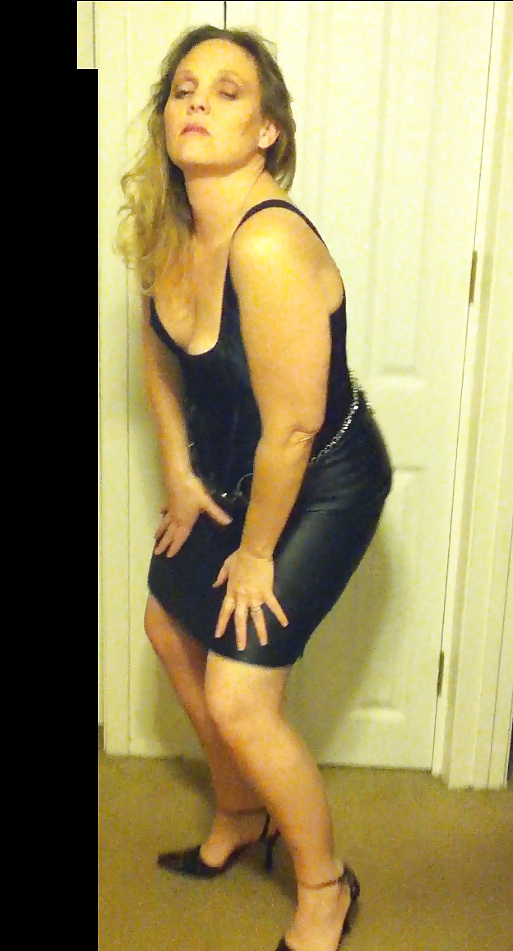 Cougar in Leather Skirt #34893488