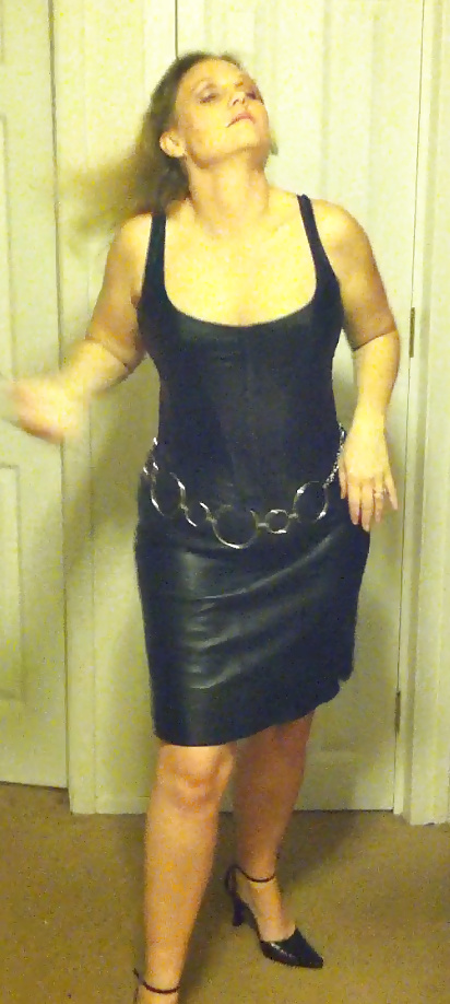 Cougar in Leather Skirt #34893490