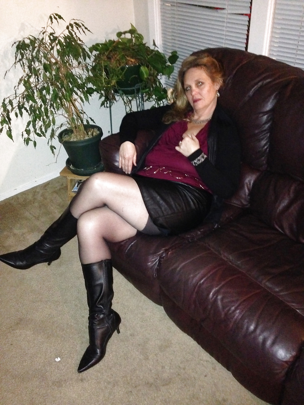 Cougar in Leather Skirt #34893538