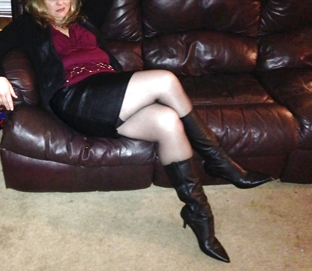 Cougar in Leather Skirt #34893567