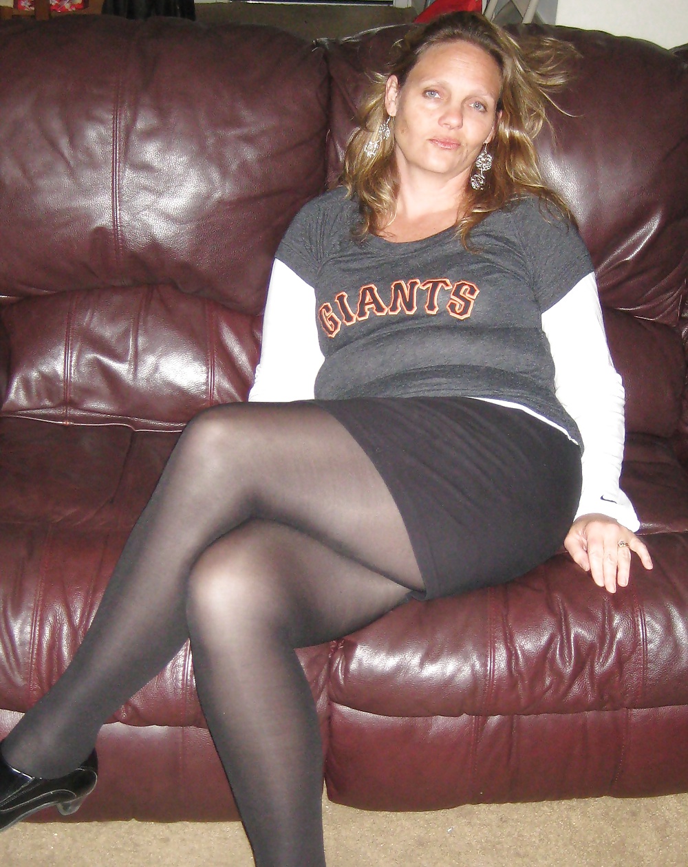 Cougar in Leather Skirt #34893576