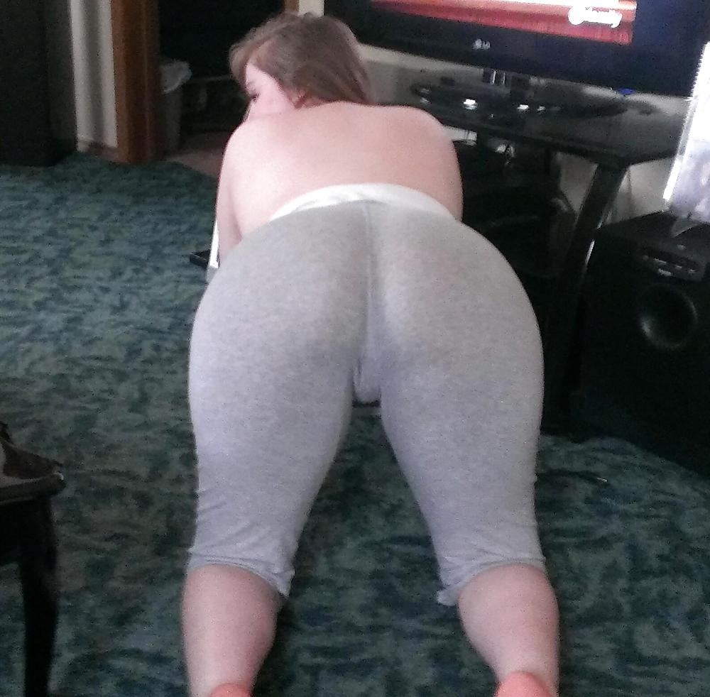 Teen gf's booty in yoga pants showing tits pussy ass #23824475