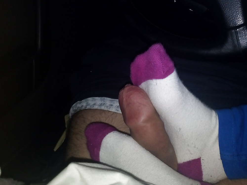 My girlfriend s feet with socks and my cock #26953135