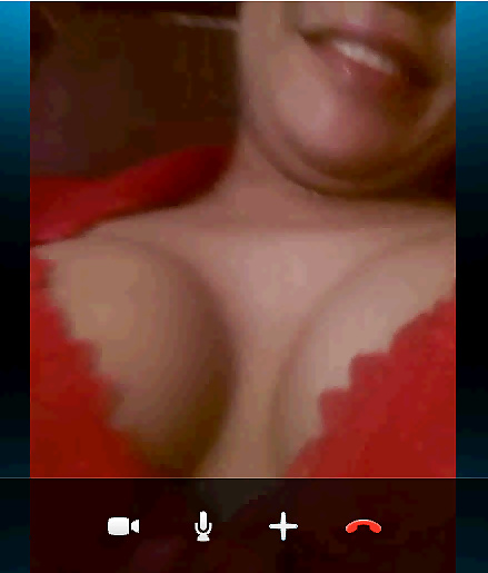 French Ebony showing Big Boobs on Skype #39370855