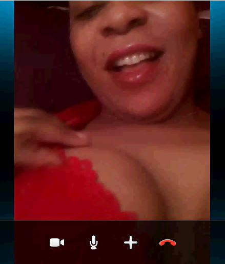 French Ebony showing Big Boobs on Skype #39370858