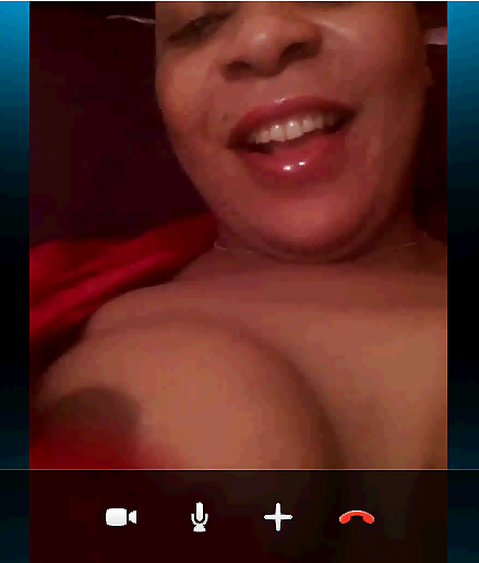 French Ebony showing Big Boobs on Skype #39370859