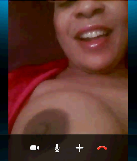French Ebony showing Big Boobs on Skype #39370866