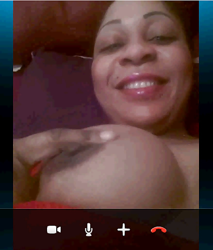 French Ebony showing Big Boobs on Skype #39370891
