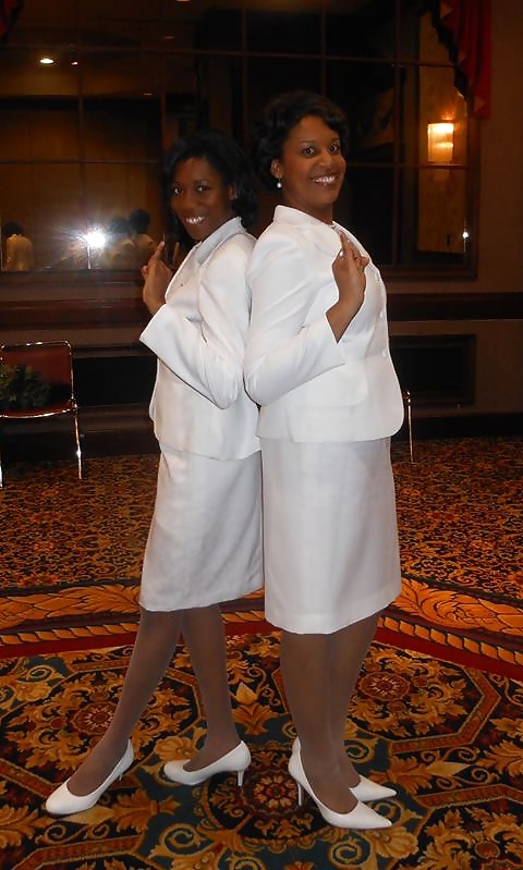 Women Wearing White Stockings #34711961