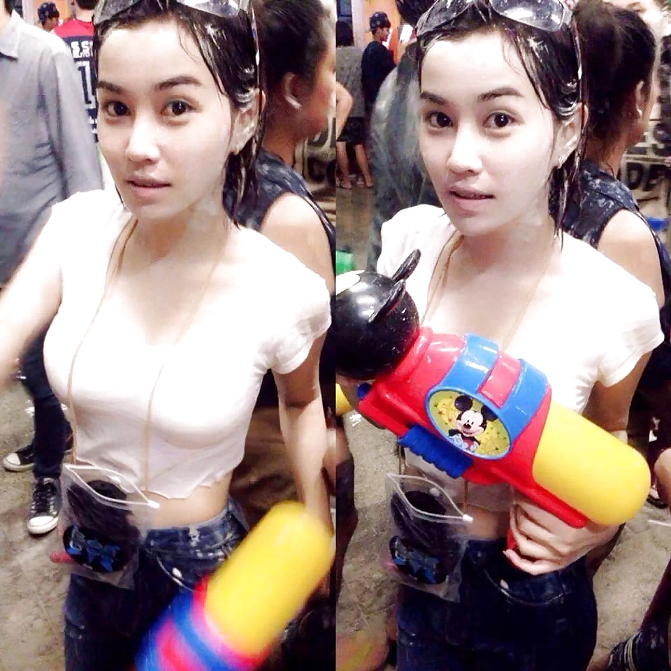 Amateur Selbst Erschossen Songkran Festival Thailand Lustig Tag #34643671