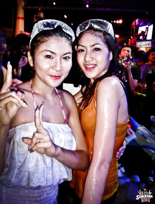 Amateur Selbst Erschossen Songkran Festival Thailand Lustig Tag #34643716