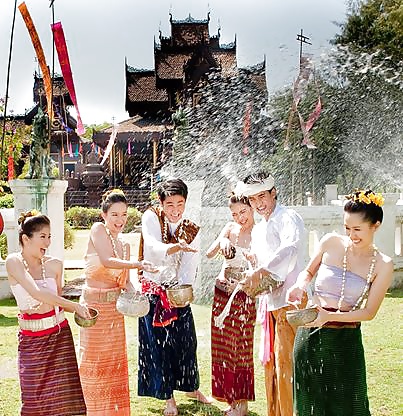 Amateur Selbst Erschossen Songkran Festival Thailand Lustig Tag #34643757
