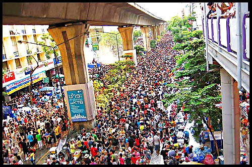 Amateur Selbst Erschossen Songkran Festival Thailand Lustig Tag #34643772