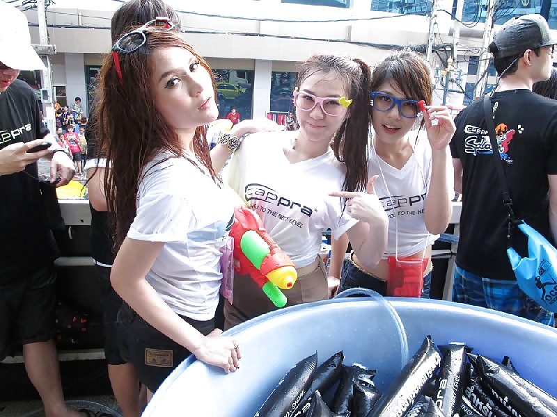 Amateur Selbst Erschossen Songkran Festival Thailand Lustig Tag #34643833