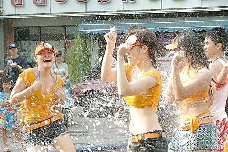 Amateur Selbst Erschossen Songkran Festival Thailand Lustig Tag #34643850