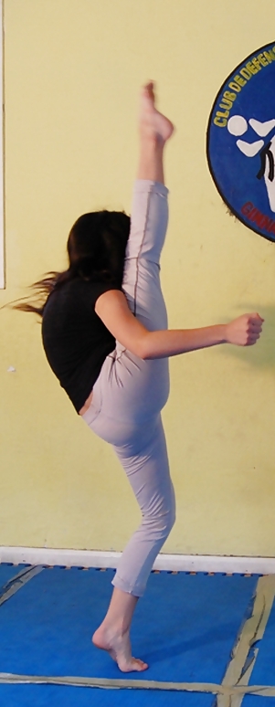 Fille De Ninja !! Karaté Gymnase Journée De Formation. Prêt à Botter Le Cul !! #36191708