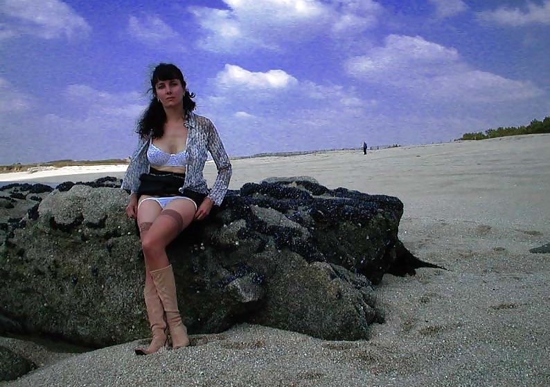 FRENCH NADINE flashing on the beach 2003 #27163072