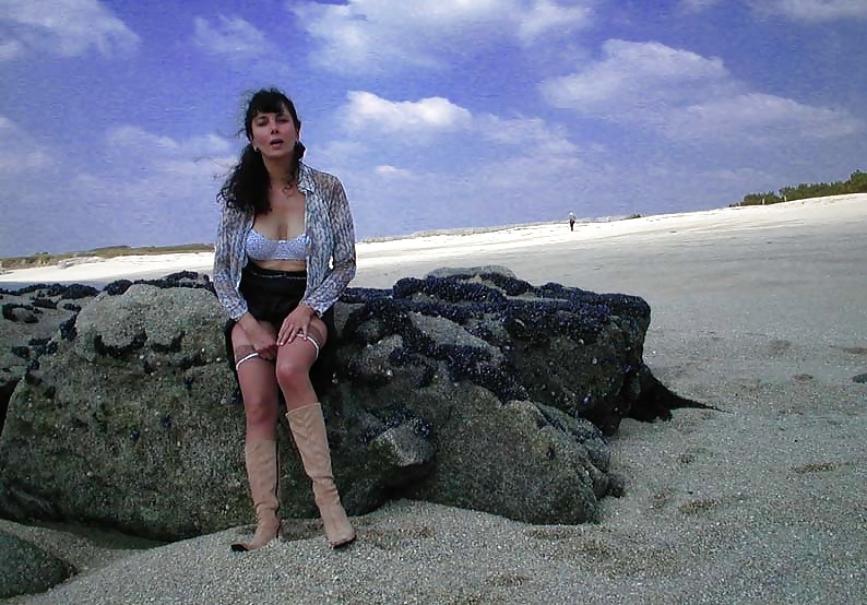 FRENCH NADINE flashing on the beach 2003 #27163086