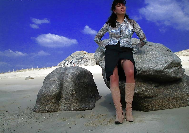 FRENCH NADINE flashing on the beach 2003 #27163114