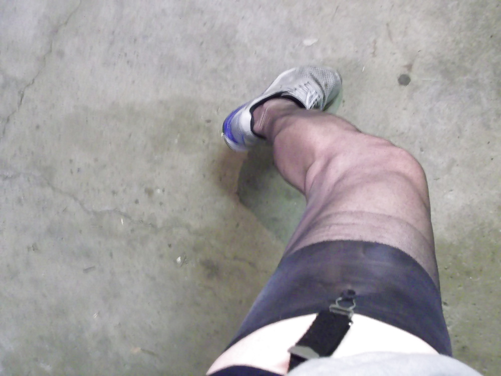 Stockings and garter belt under my 5K  running gear #27566746