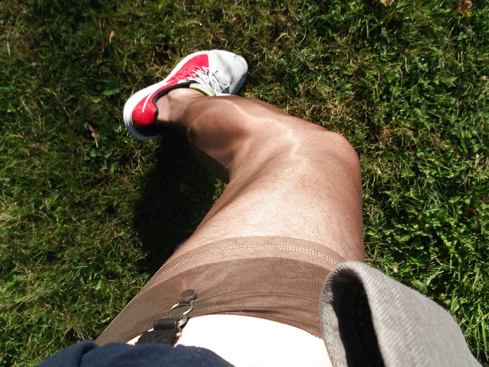 Stockings and garter belt under my 5K  running gear #27566786