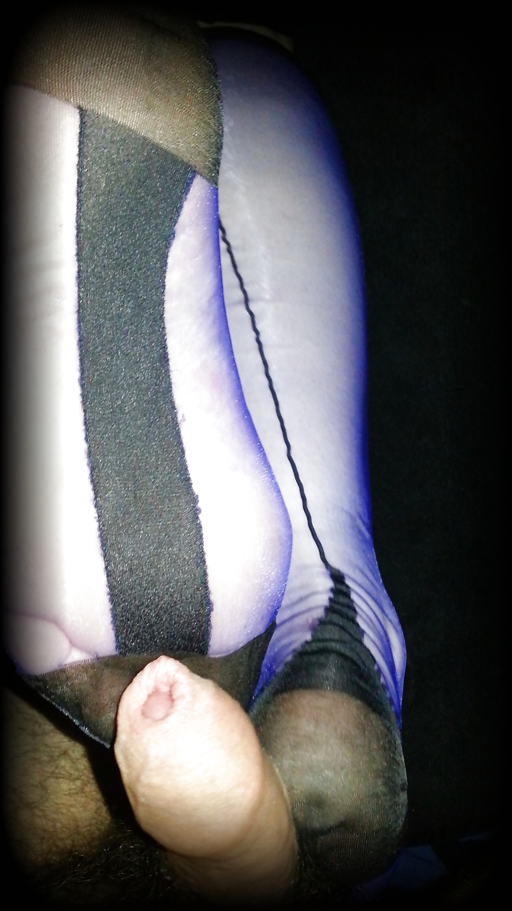 Electric blue stockings foot fun #37240713