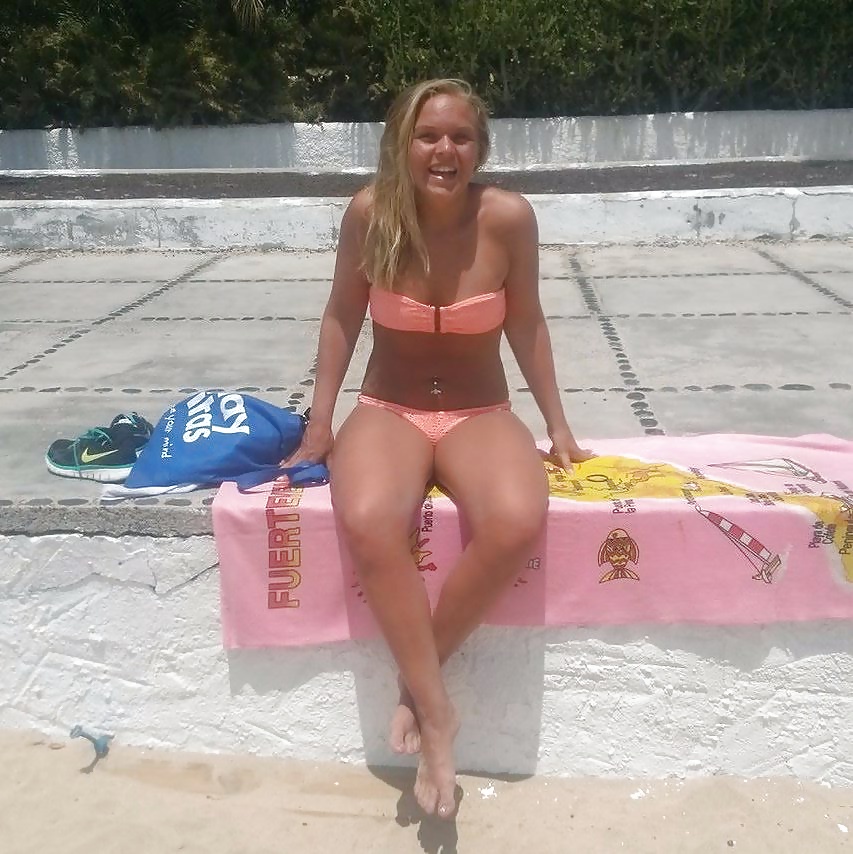 Blonde teen bitch slut bikini thong bww beach panties horny #27095557
