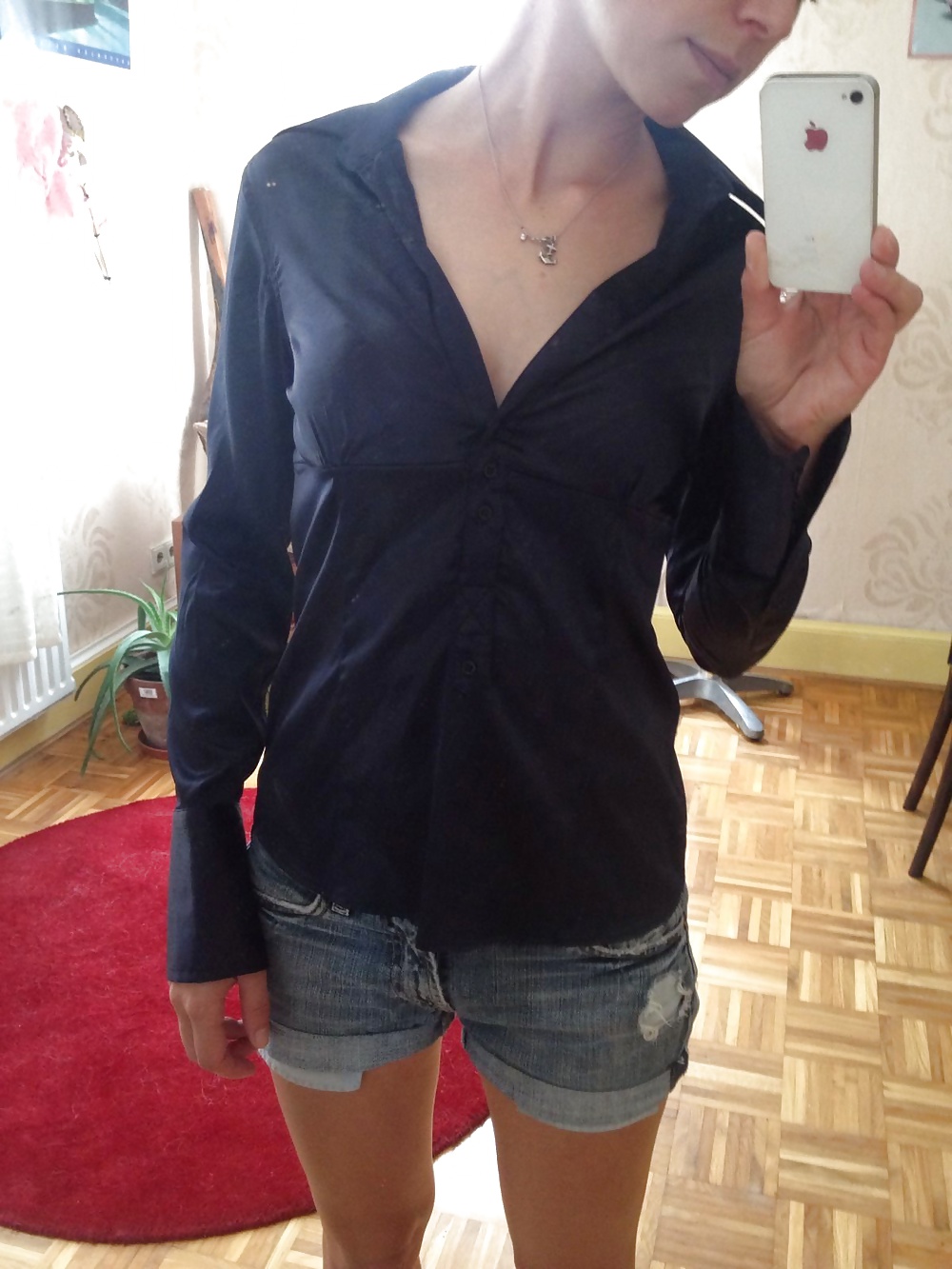 Black Satin Blouses #33341039