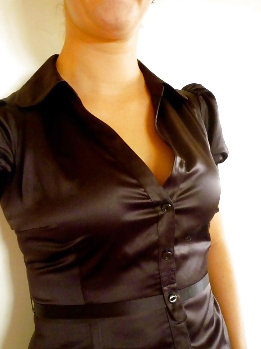 Black Satin Blouses #33341264