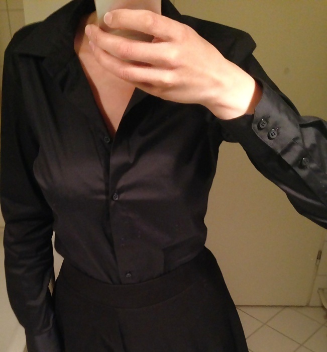 Black Satin Blouses #33341385