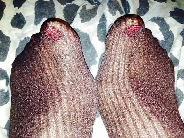 Nylons, Feet, Painted Toes! Fun with the wife! #30250005