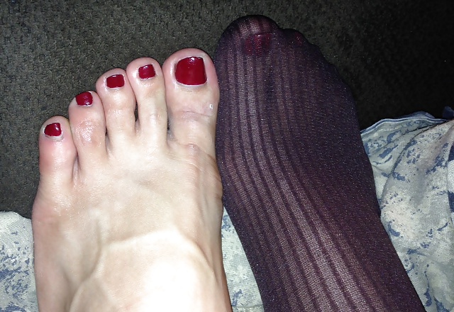 Nylons, Feet, Painted Toes! Fun with the wife! #30250008
