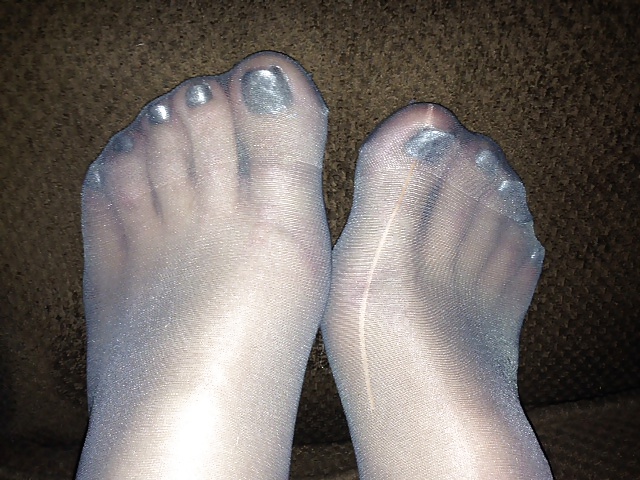 Nylons, Feet, Painted Toes! Fun with the wife! #30250073