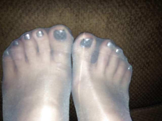 Nylons, Feet, Painted Toes! Fun with the wife! #30250104