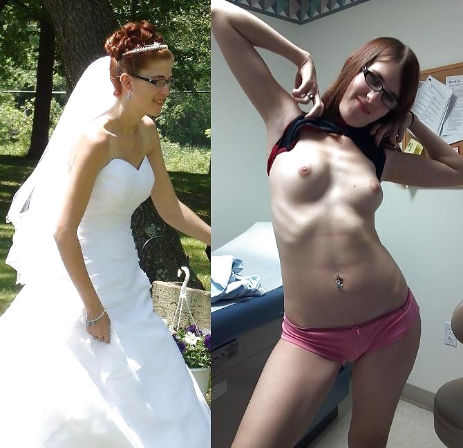 Brides and bridesmaids, before and after amateurs. #27540711