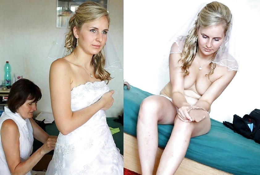 Brides and bridesmaids, before and after amateurs. #27540781