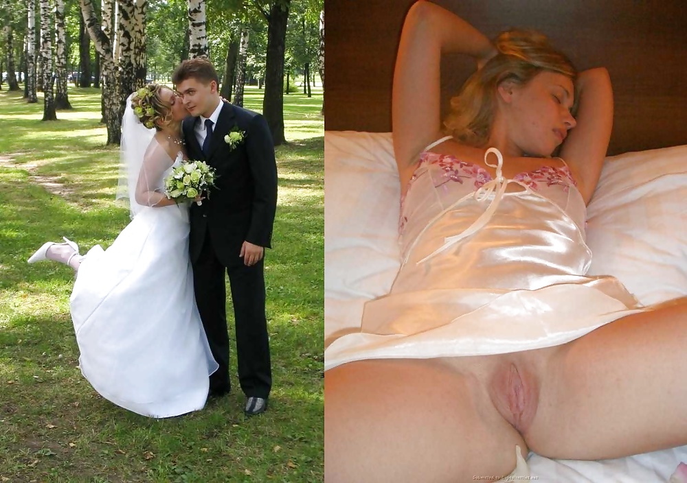 Brides and bridesmaids, before and after amateurs. #27540836