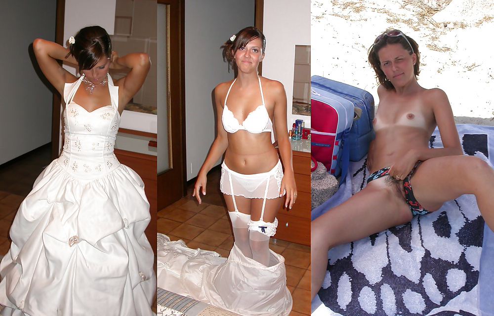 Brides and bridesmaids, before and after amateurs. #27540844