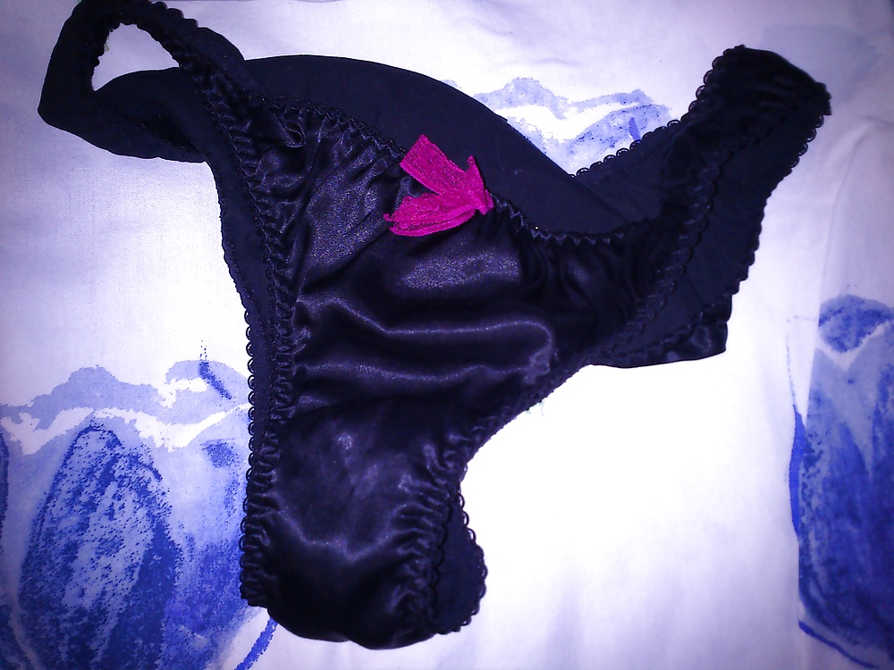 GFs black satin panties #27804635