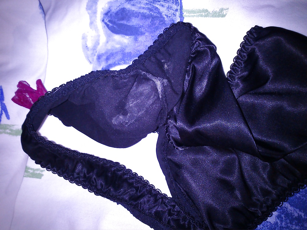 GFs black satin panties #27804654