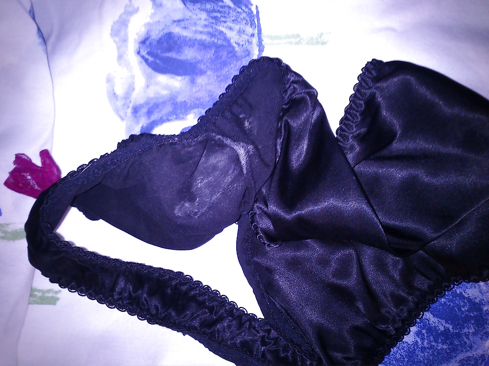 GFs black satin panties #27804662
